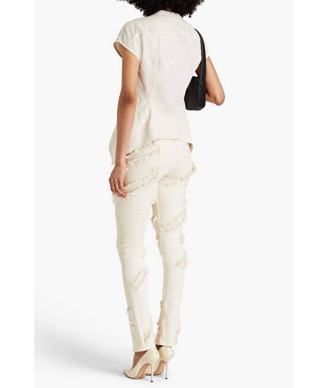 RICK OWENS DRKSHDW Белые джинсы слим, фото 7