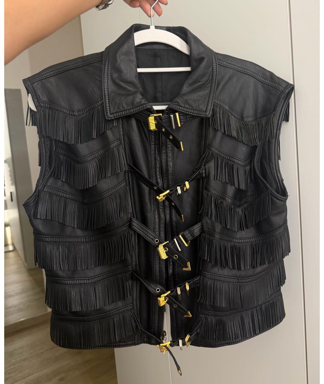 VERSACE Черная кожаная куртка, фото 9