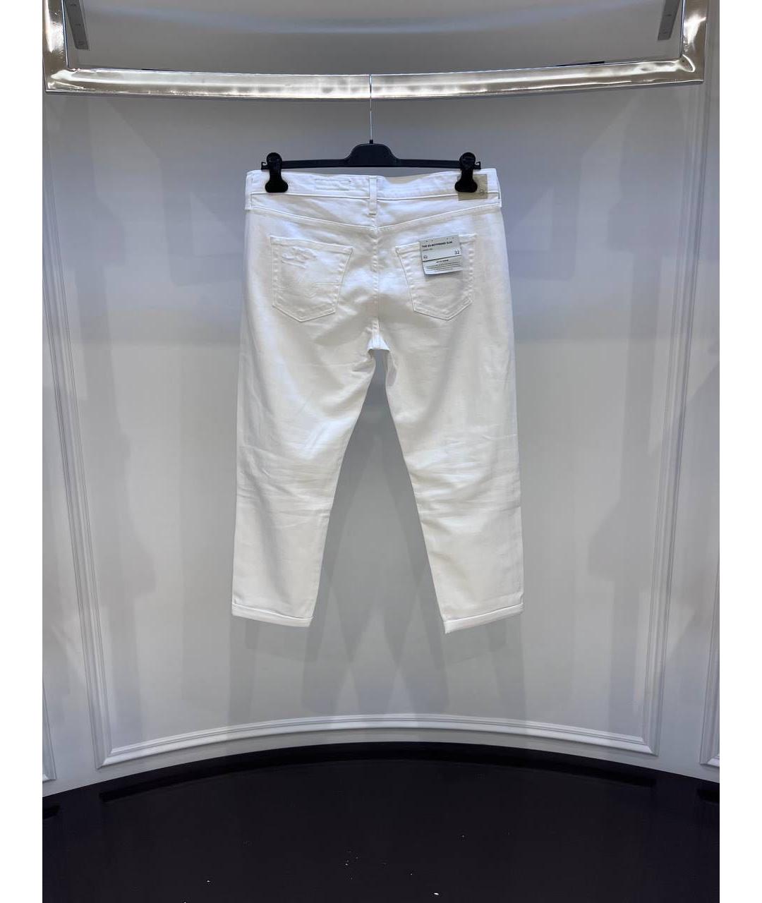 AG JEANS Белые хлопковые джинсы слим, фото 3