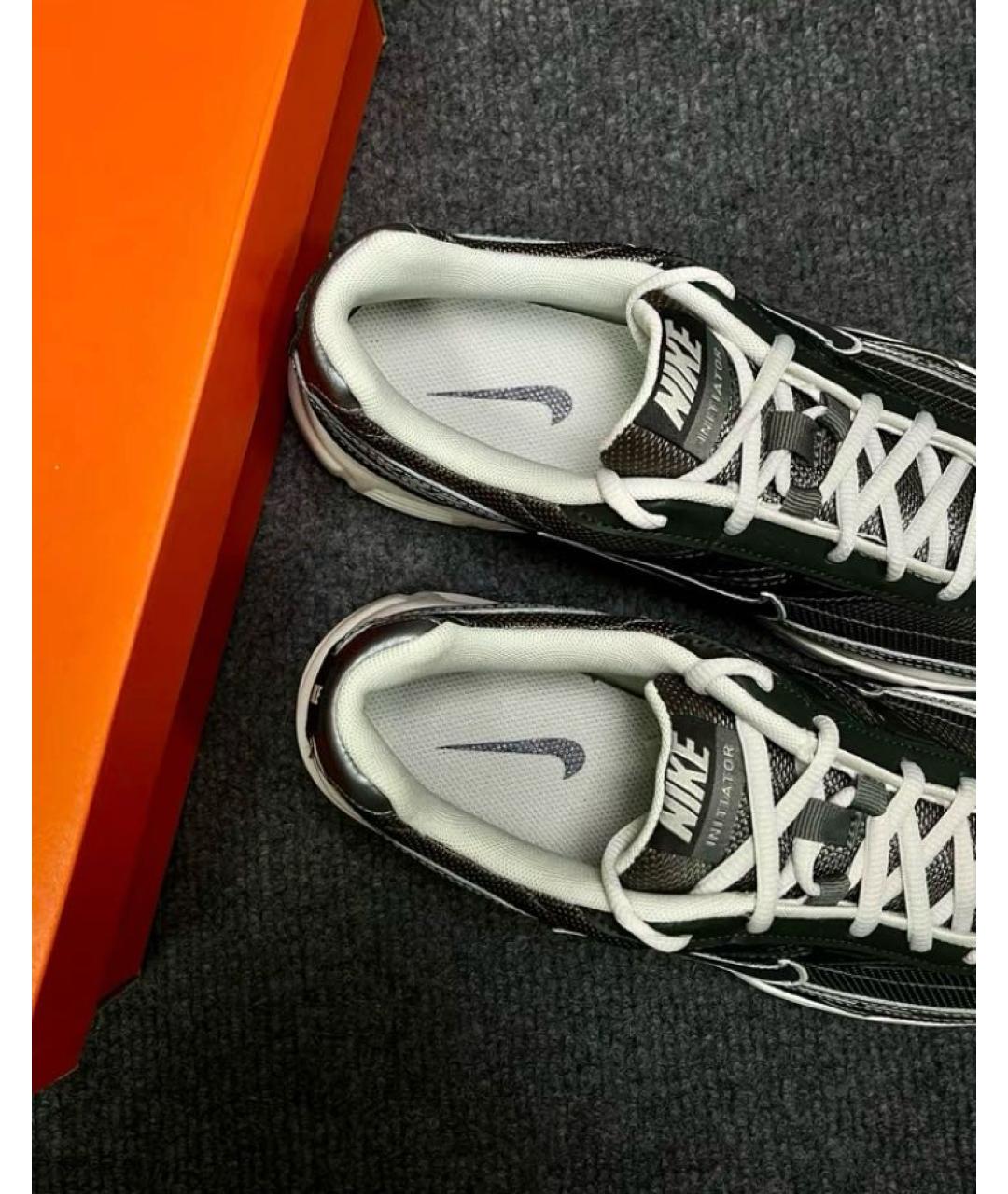 NIKE Антрацитовые текстильные низкие кроссовки / кеды, фото 6