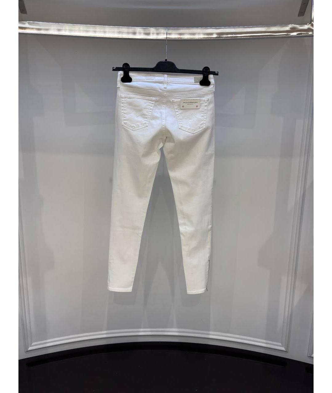 AG JEANS Белые хлопковые джинсы слим, фото 2