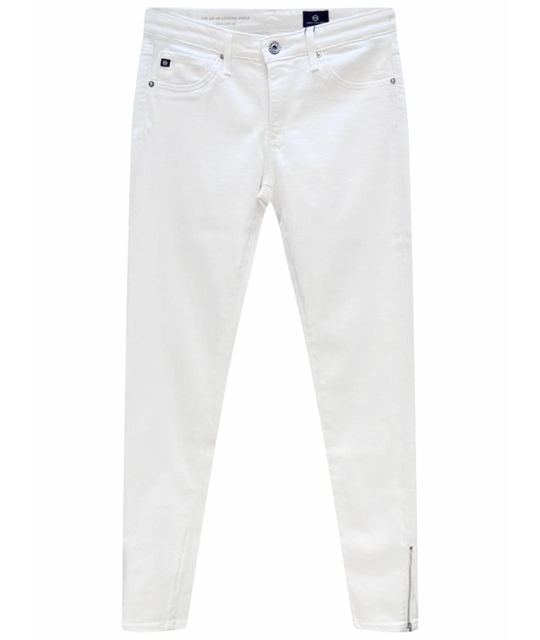 AG JEANS Белые хлопковые джинсы слим, фото 1