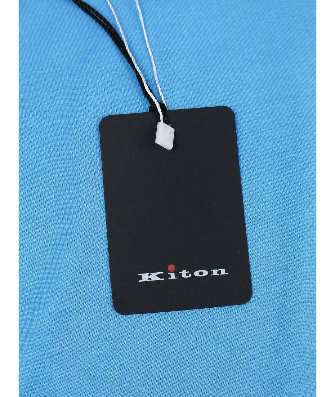 KITON Голубая хлопковая футболка, фото 3