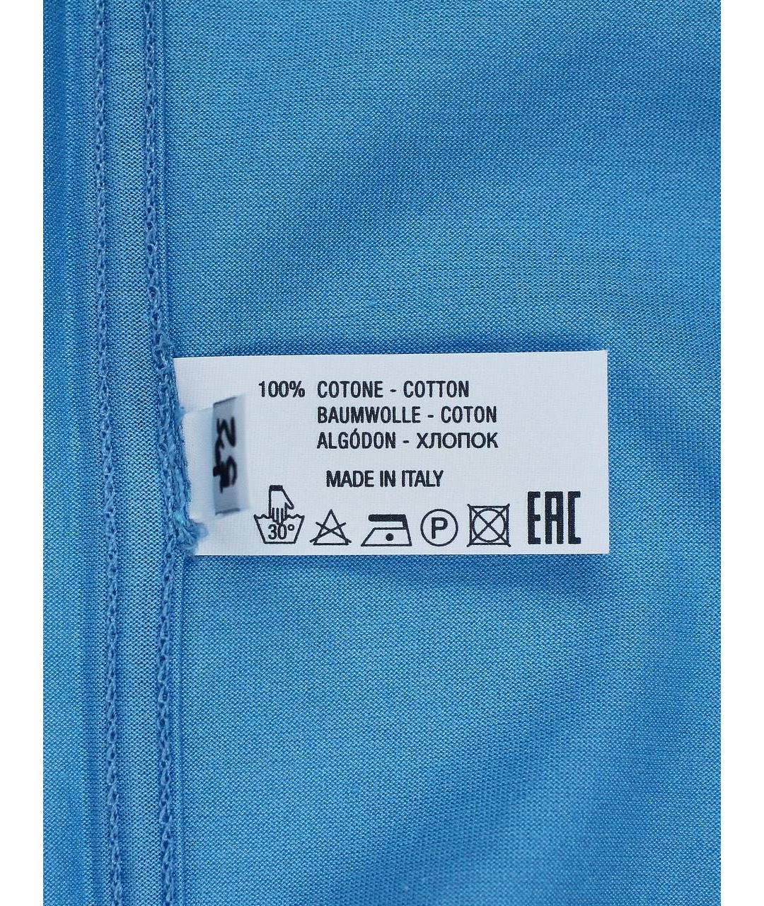 KITON Голубая хлопковая футболка, фото 4