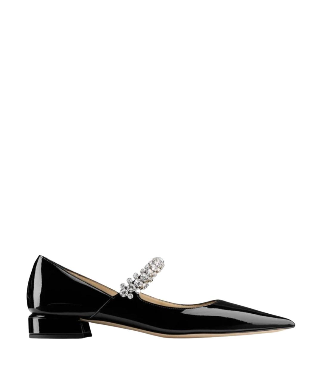 JIMMY CHOO Черные балетки из лакированной кожи, фото 1