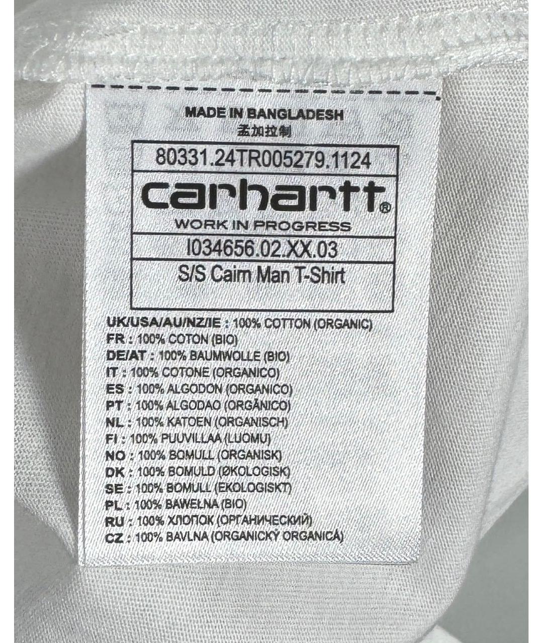 CARHARTT WIP Белая хлопковая футболка, фото 5