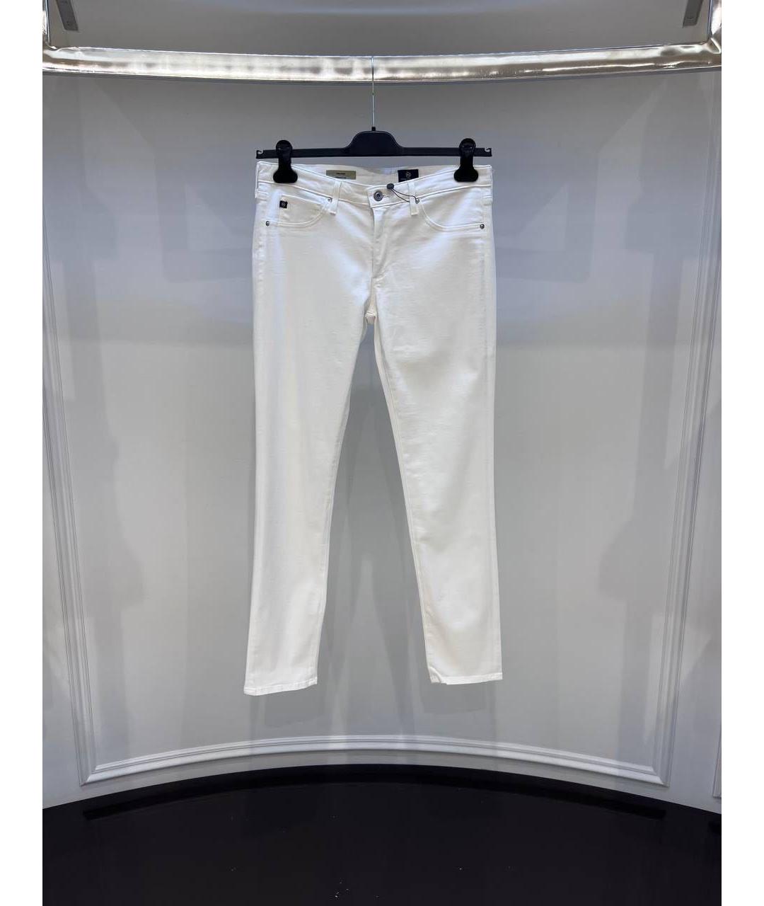 AG JEANS Белые хлопковые джинсы слим, фото 4
