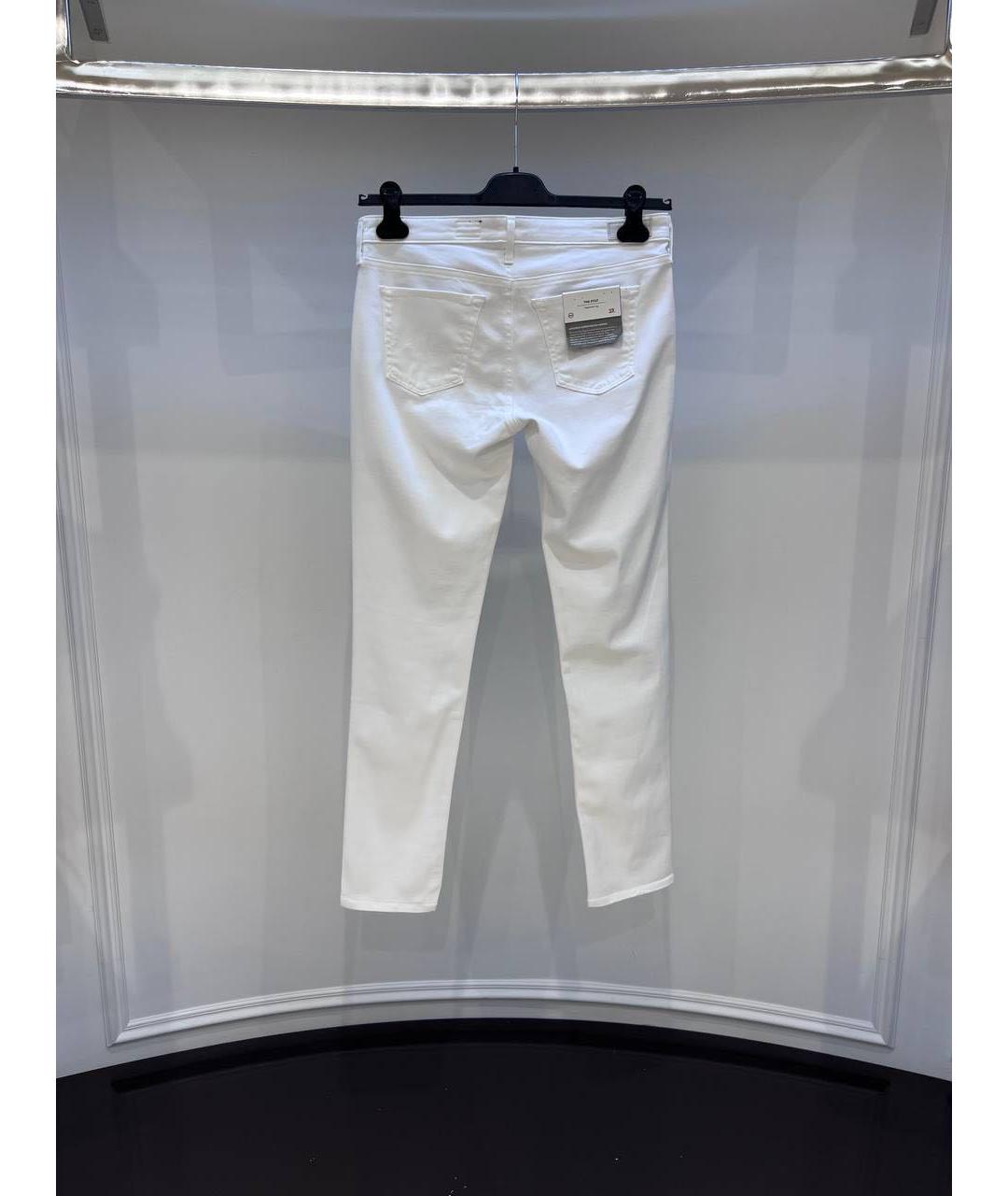 AG JEANS Белые хлопковые джинсы слим, фото 2
