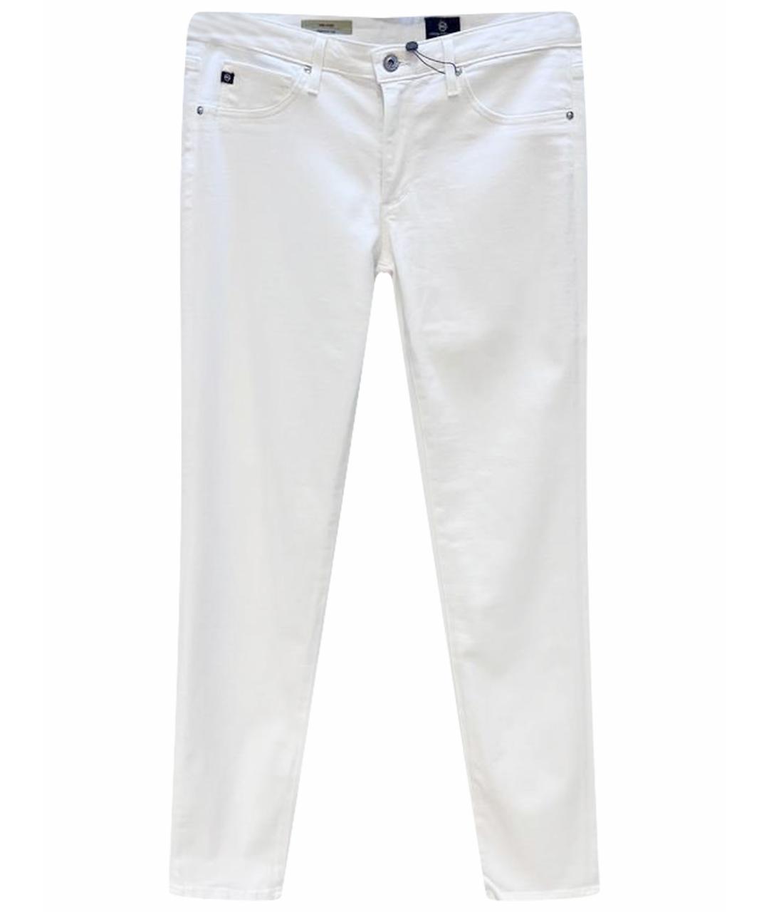 AG JEANS Белые хлопковые джинсы слим, фото 1
