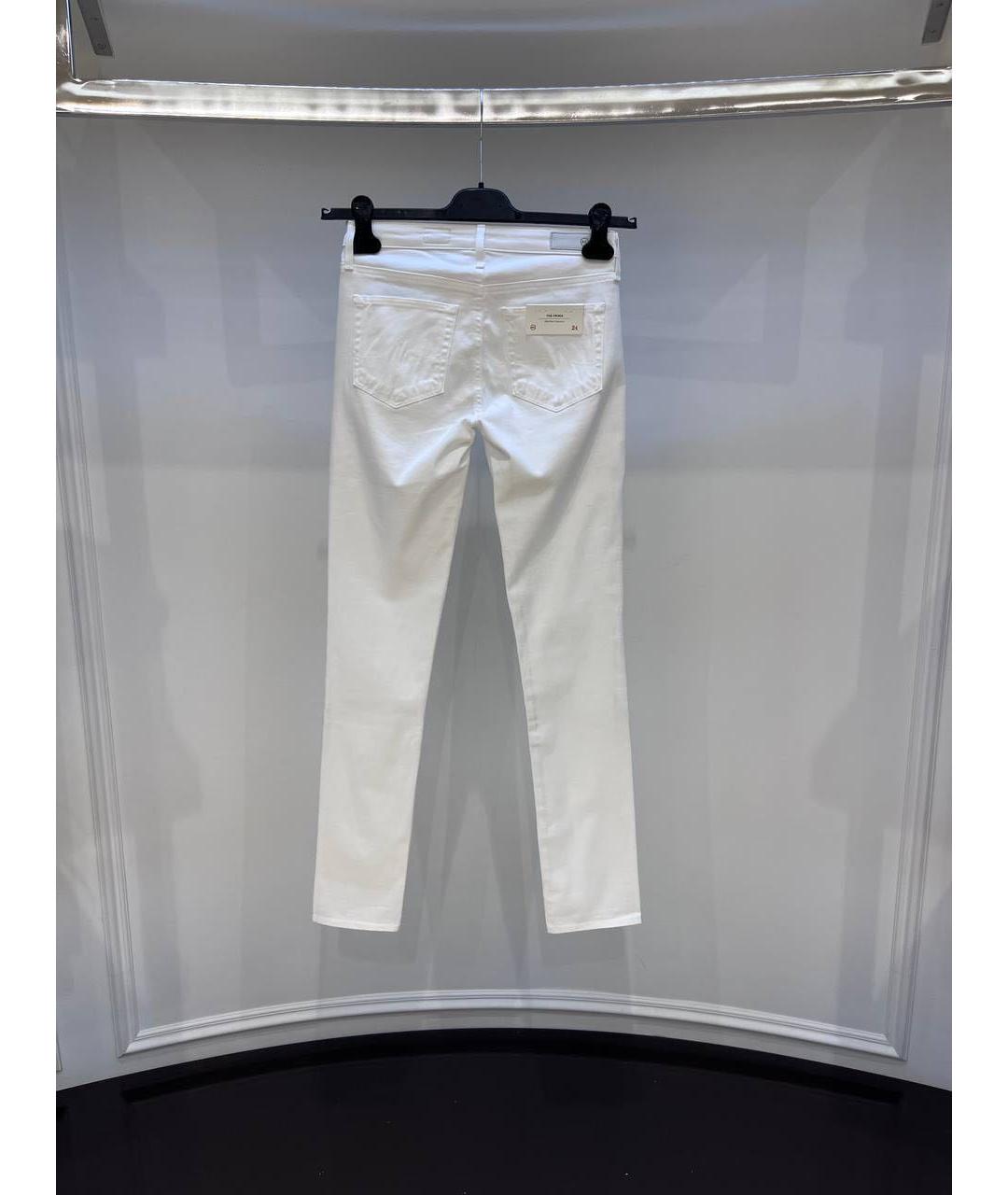 AG JEANS Белые хлопковые джинсы слим, фото 2