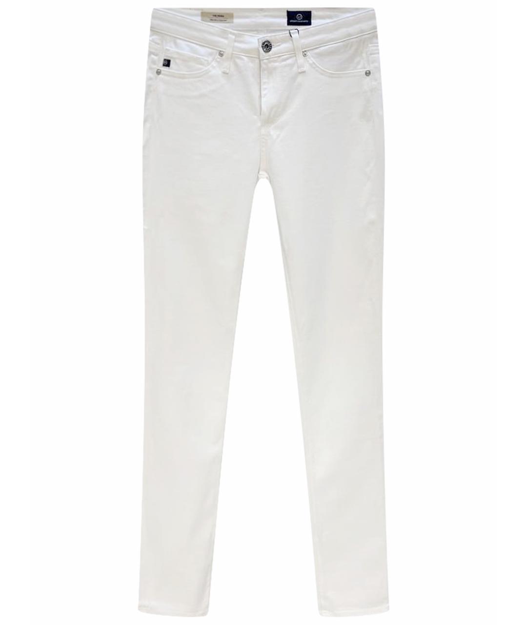 AG JEANS Белые хлопковые джинсы слим, фото 1