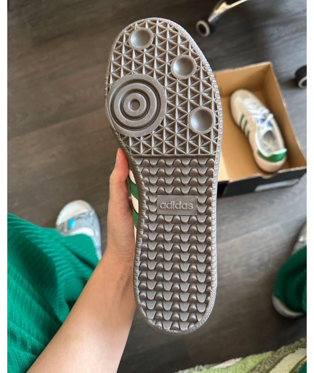 ADIDAS Зеленые кожаные кроссовки, фото 3