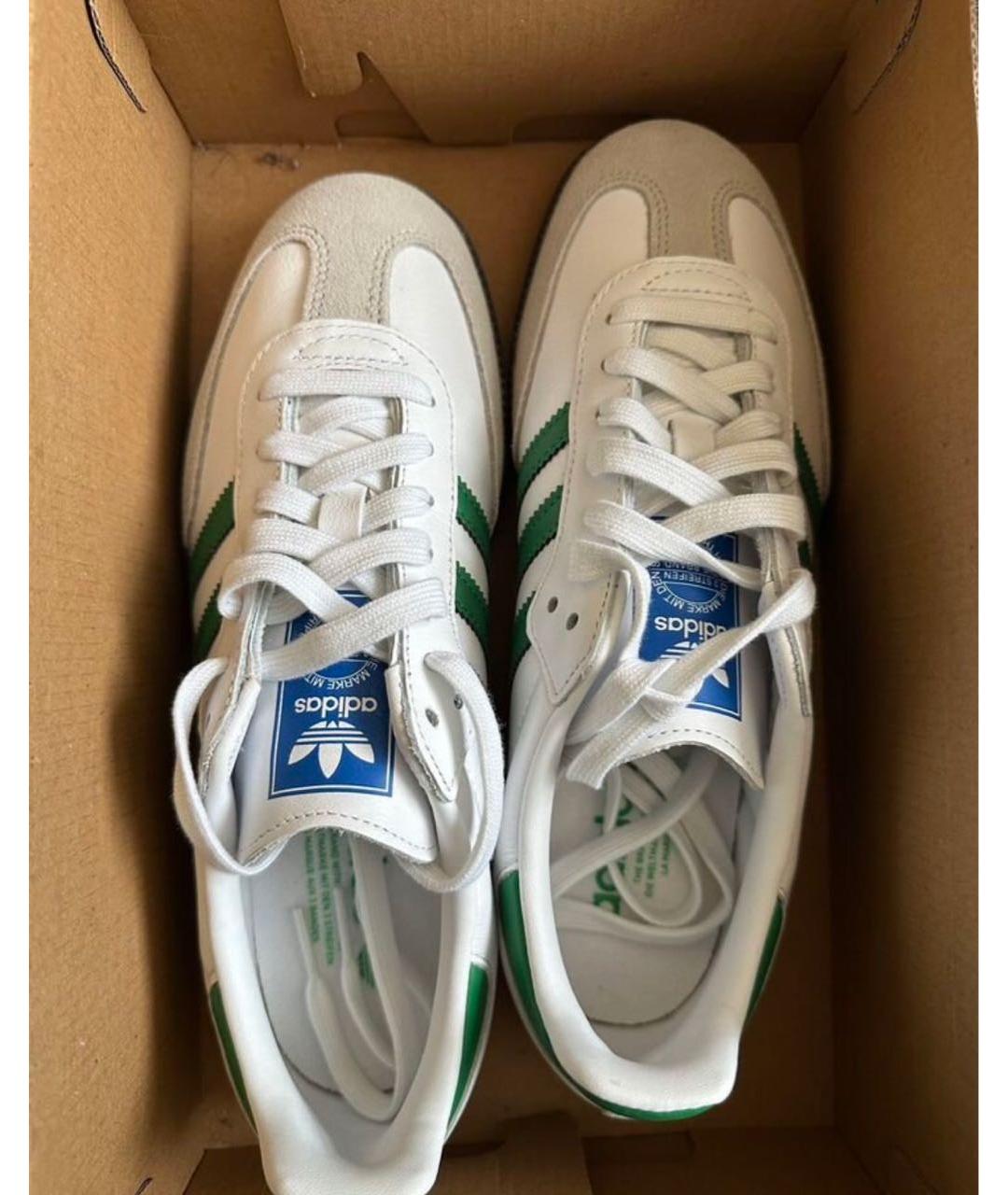 ADIDAS Зеленые кожаные кроссовки, фото 2