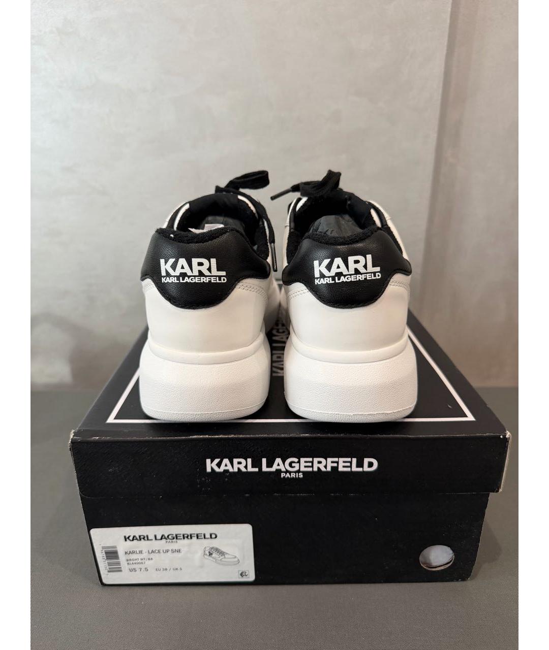 KARL LAGERFELD Белые кеды из искусственной кожи, фото 3