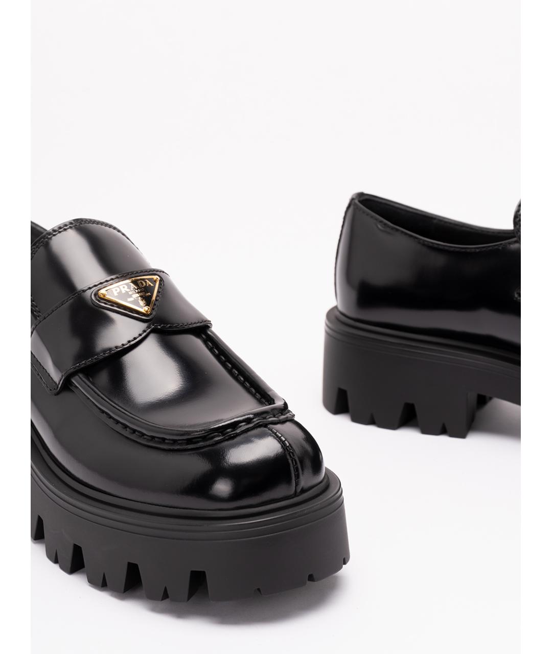 PRADA Черные кожаные лоферы, фото 5