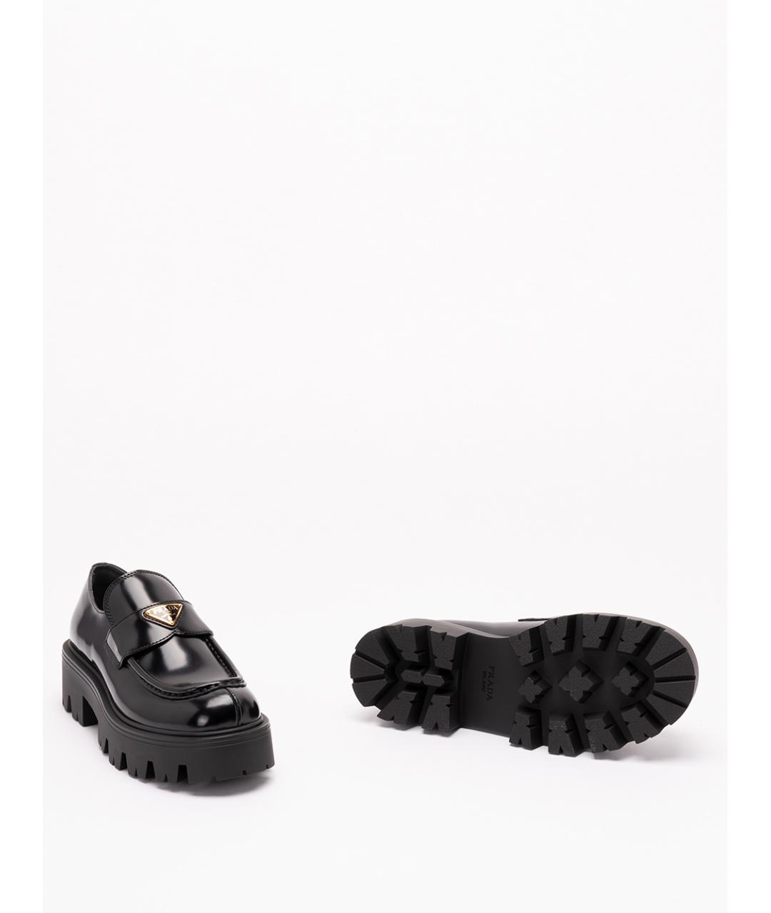 PRADA Черные кожаные лоферы, фото 4