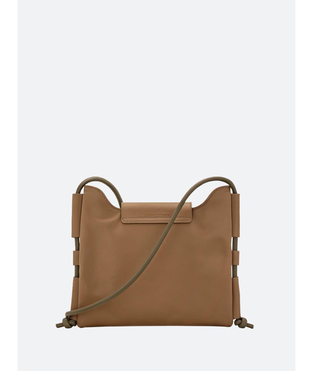 LONGCHAMP Коричневая кожаная сумка через плечо, фото 2