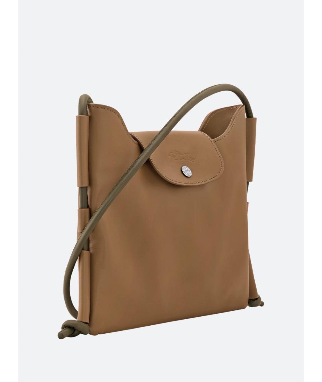 LONGCHAMP Коричневая кожаная сумка через плечо, фото 3