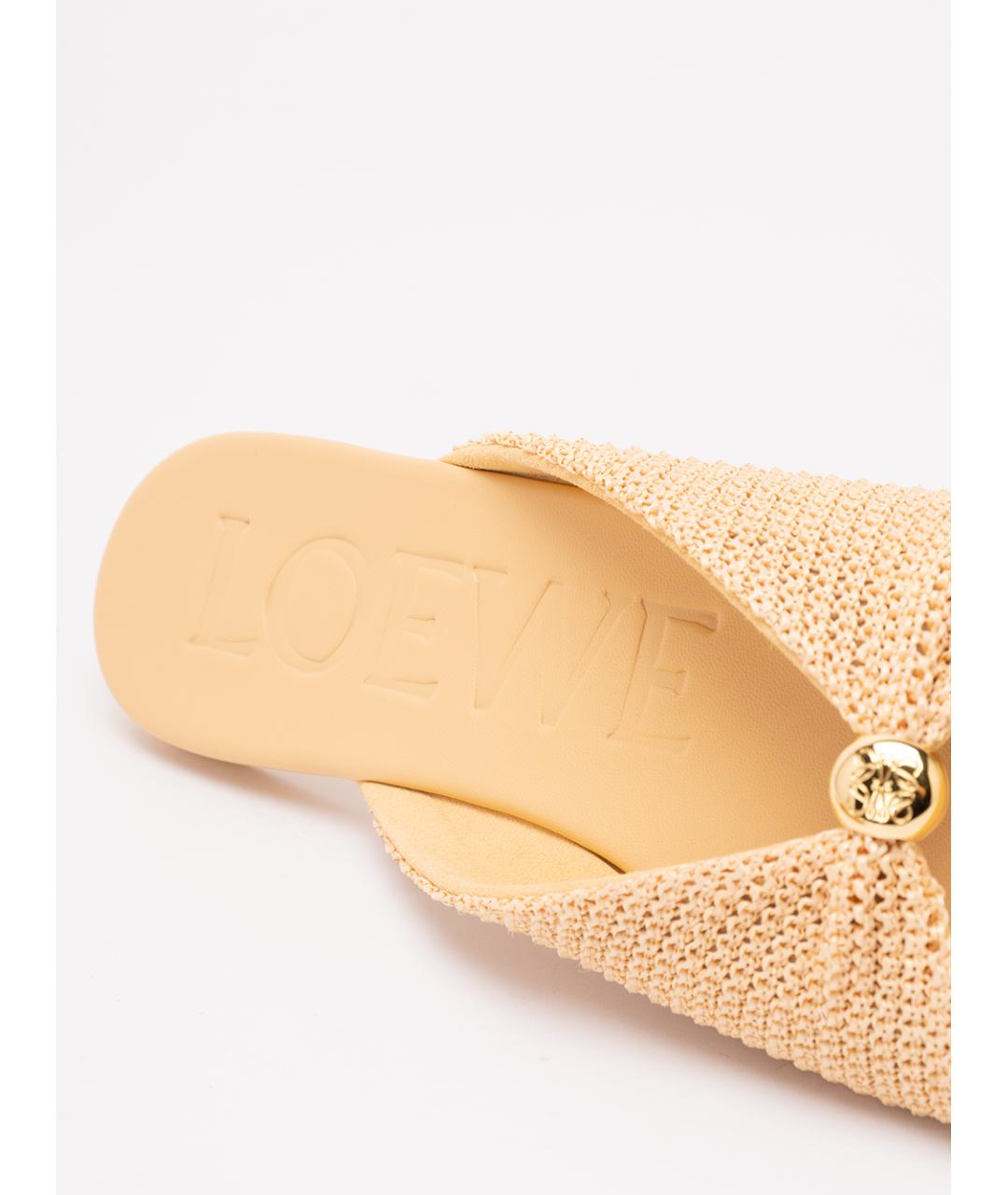LOEWE Бежевые текстильные мюли, фото 6