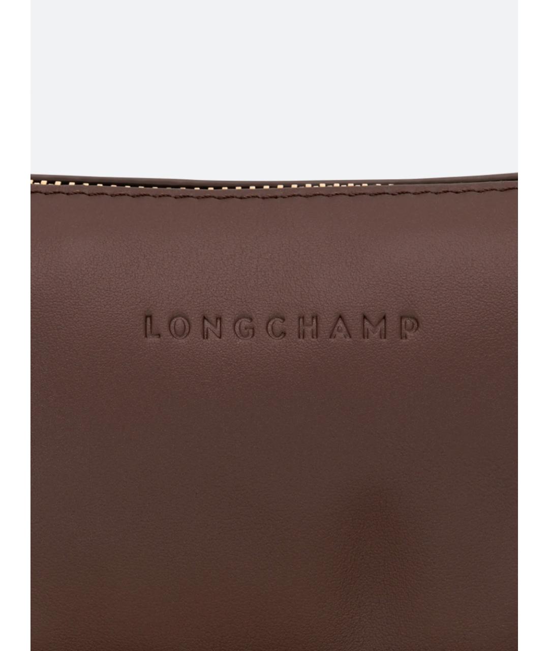 LONGCHAMP Коричневая кожаная сумка с короткими ручками, фото 5