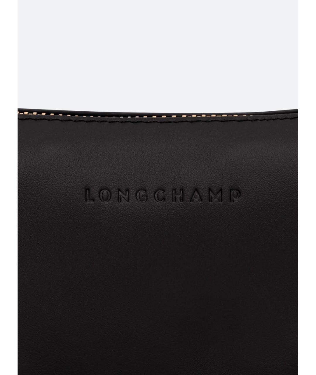LONGCHAMP Черная кожаная сумка с короткими ручками, фото 5