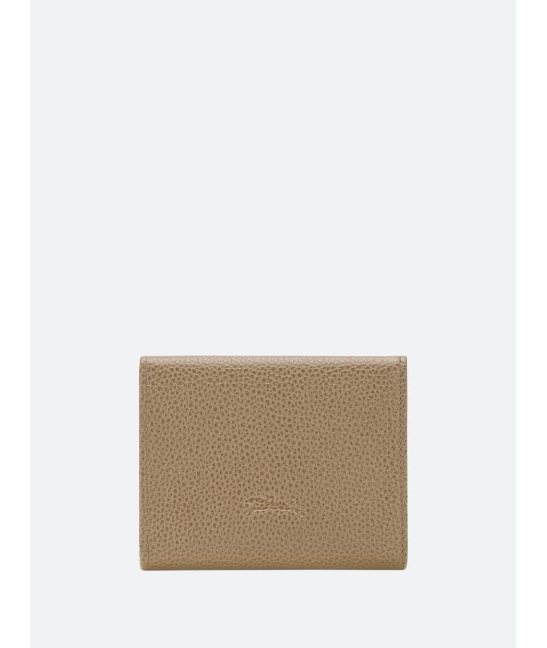 LONGCHAMP Бежевый кожаный кошелек, фото 2