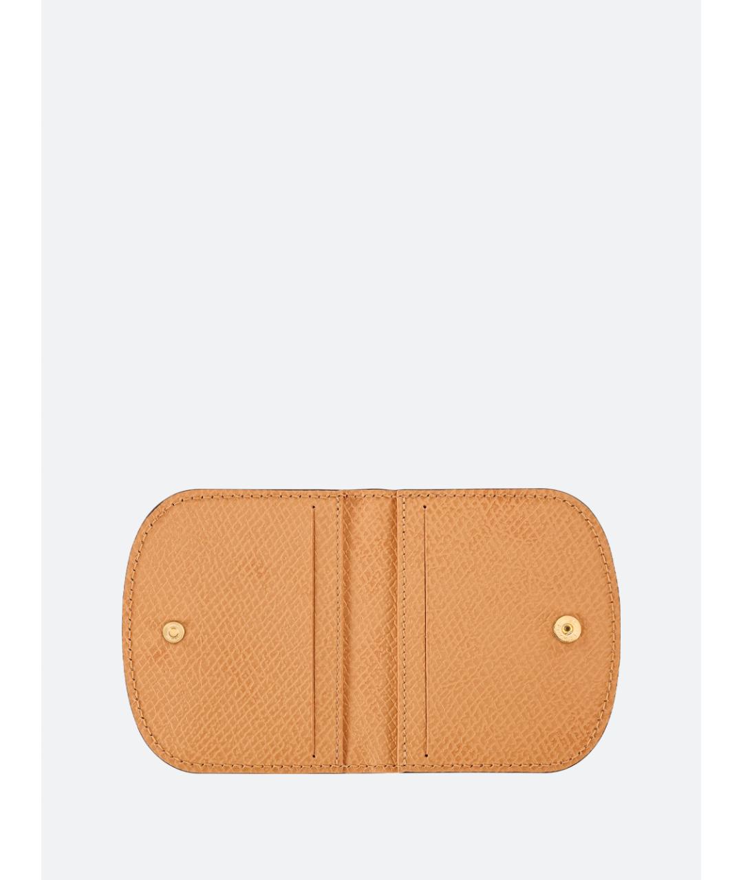 LONGCHAMP Бежевый кожаный кошелек, фото 3