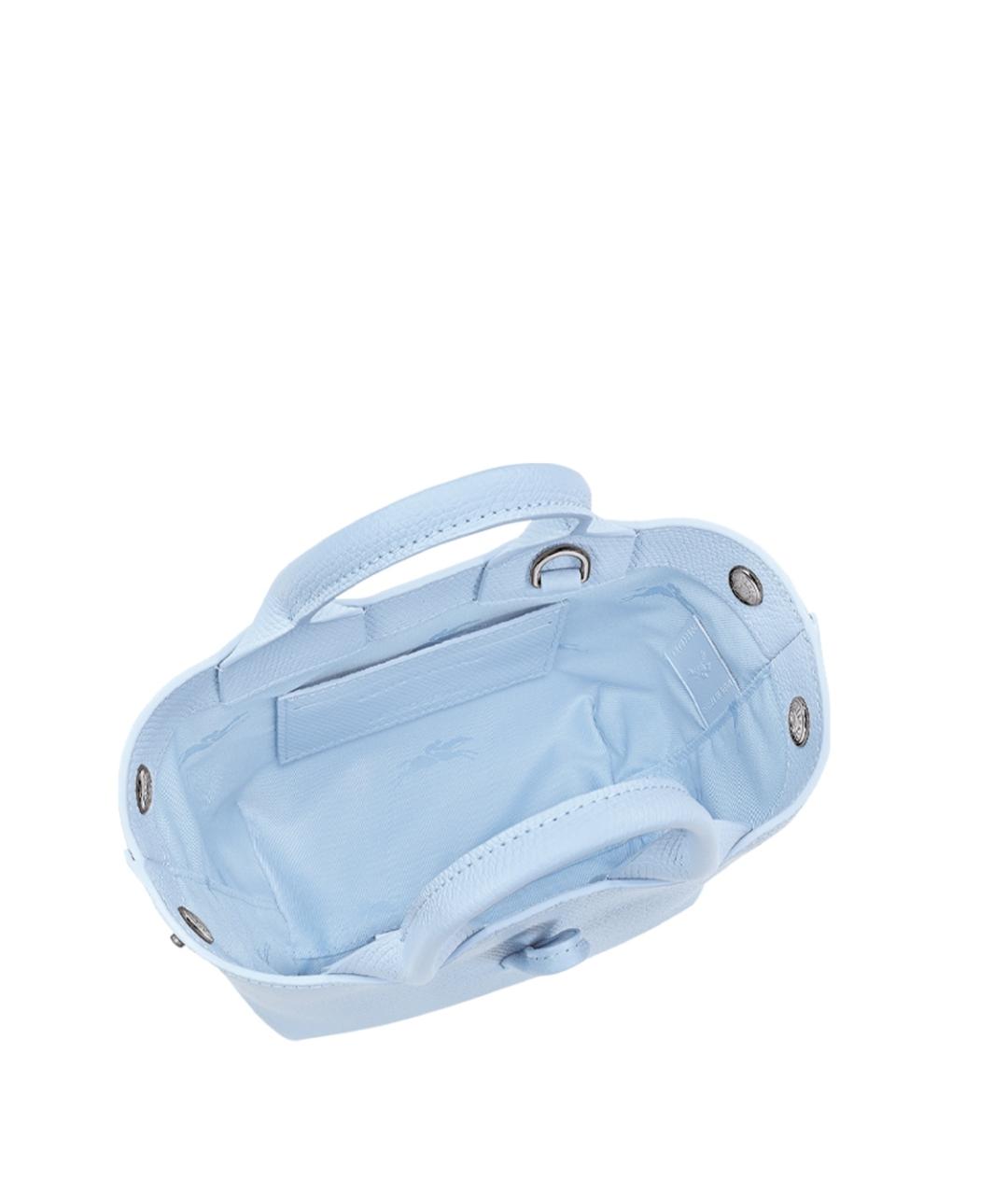 LONGCHAMP Голубая кожаная сумка тоут, фото 5