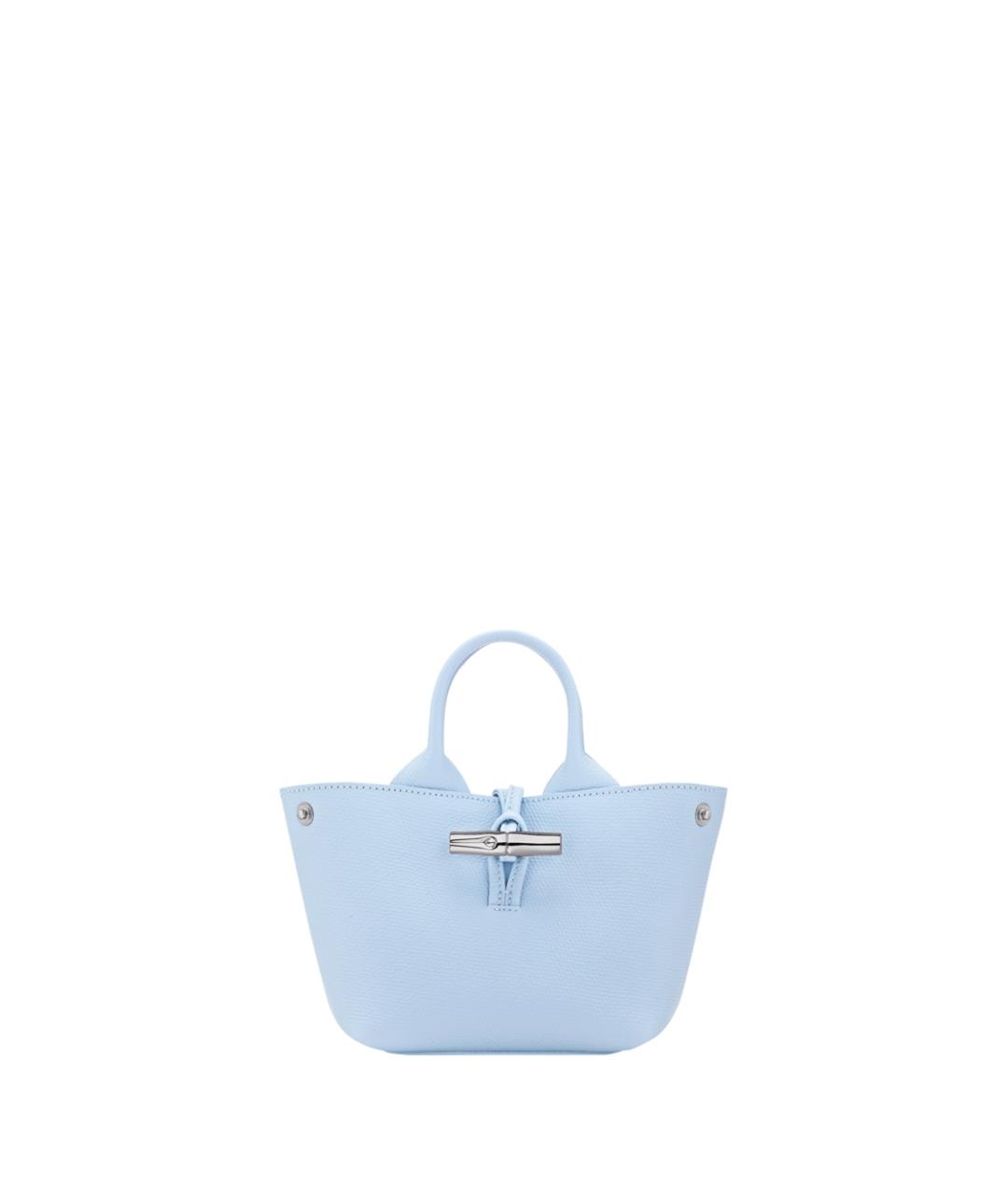 LONGCHAMP Голубая кожаная сумка тоут, фото 1