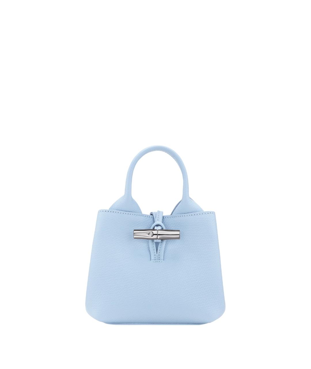 LONGCHAMP Голубая кожаная сумка тоут, фото 4