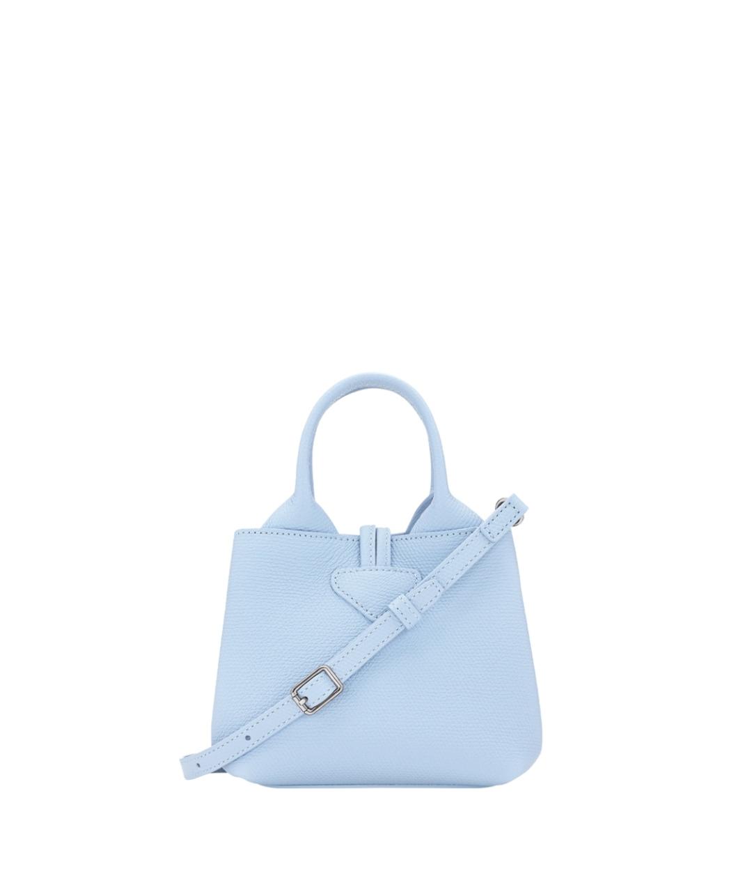 LONGCHAMP Голубая кожаная сумка тоут, фото 2