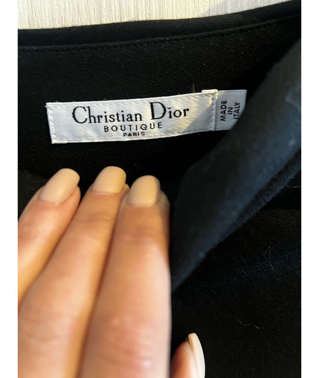CHRISTIAN DIOR Черная шерстяная юбка миди, фото 3