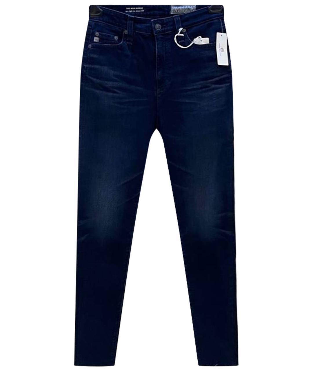 AG JEANS Темно-синие хлопковые джинсы слим, фото 1