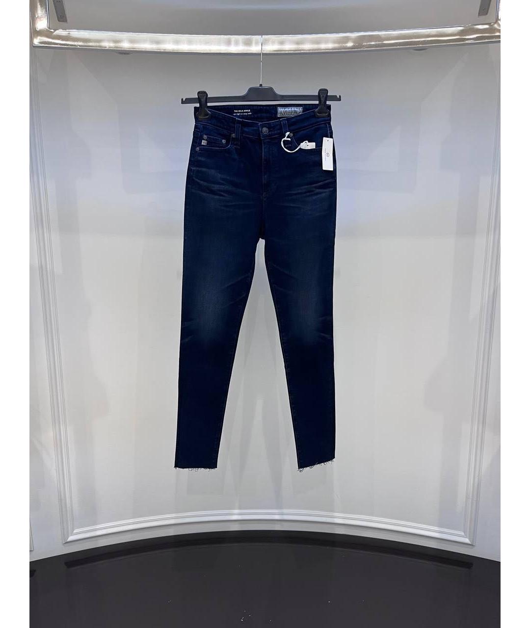 AG JEANS Темно-синие хлопковые джинсы слим, фото 4