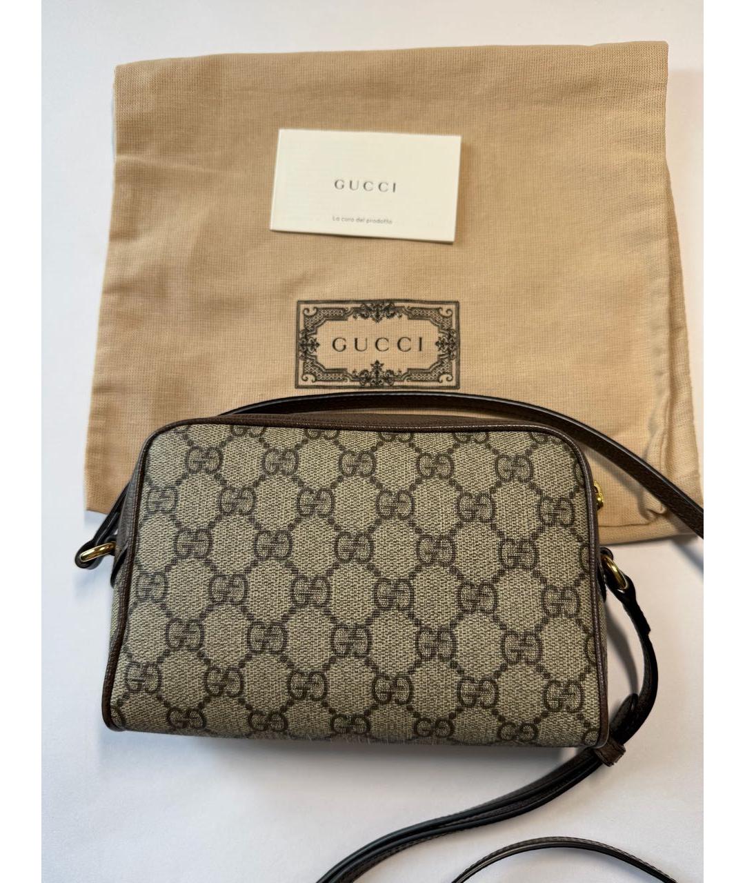 GUCCI Коричневая сумка через плечо из искусственной кожи, фото 5