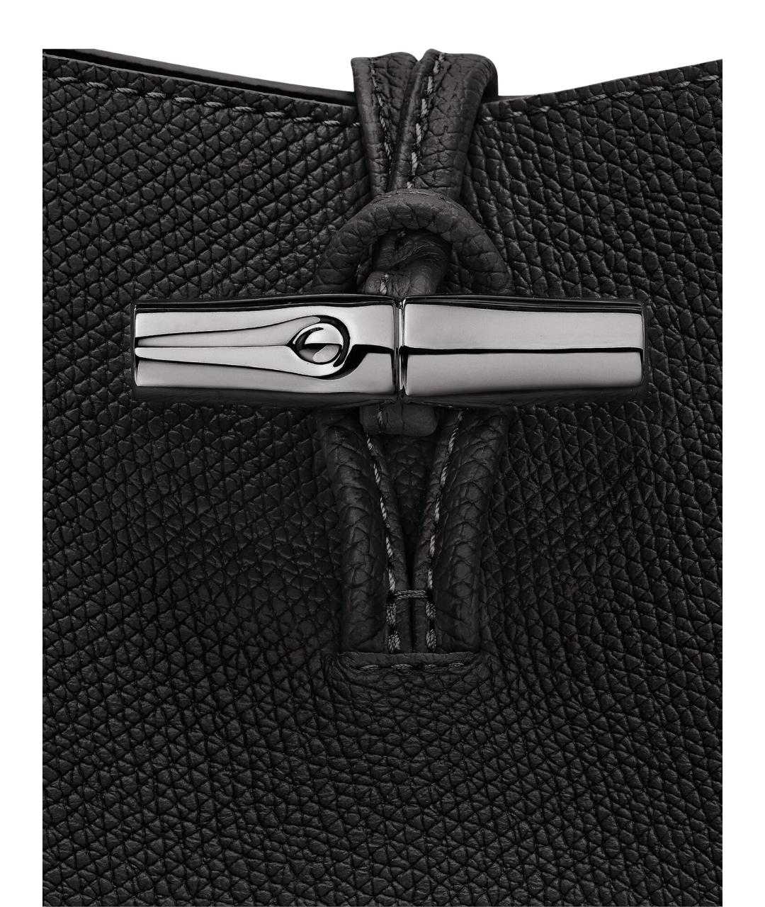 LONGCHAMP Черная кожаная сумка тоут, фото 2