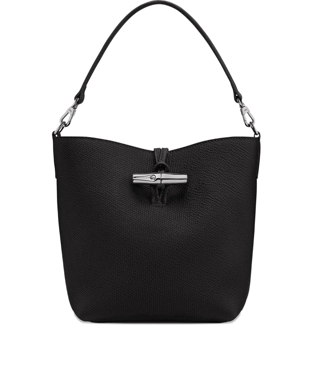 LONGCHAMP Черная кожаная сумка тоут, фото 1