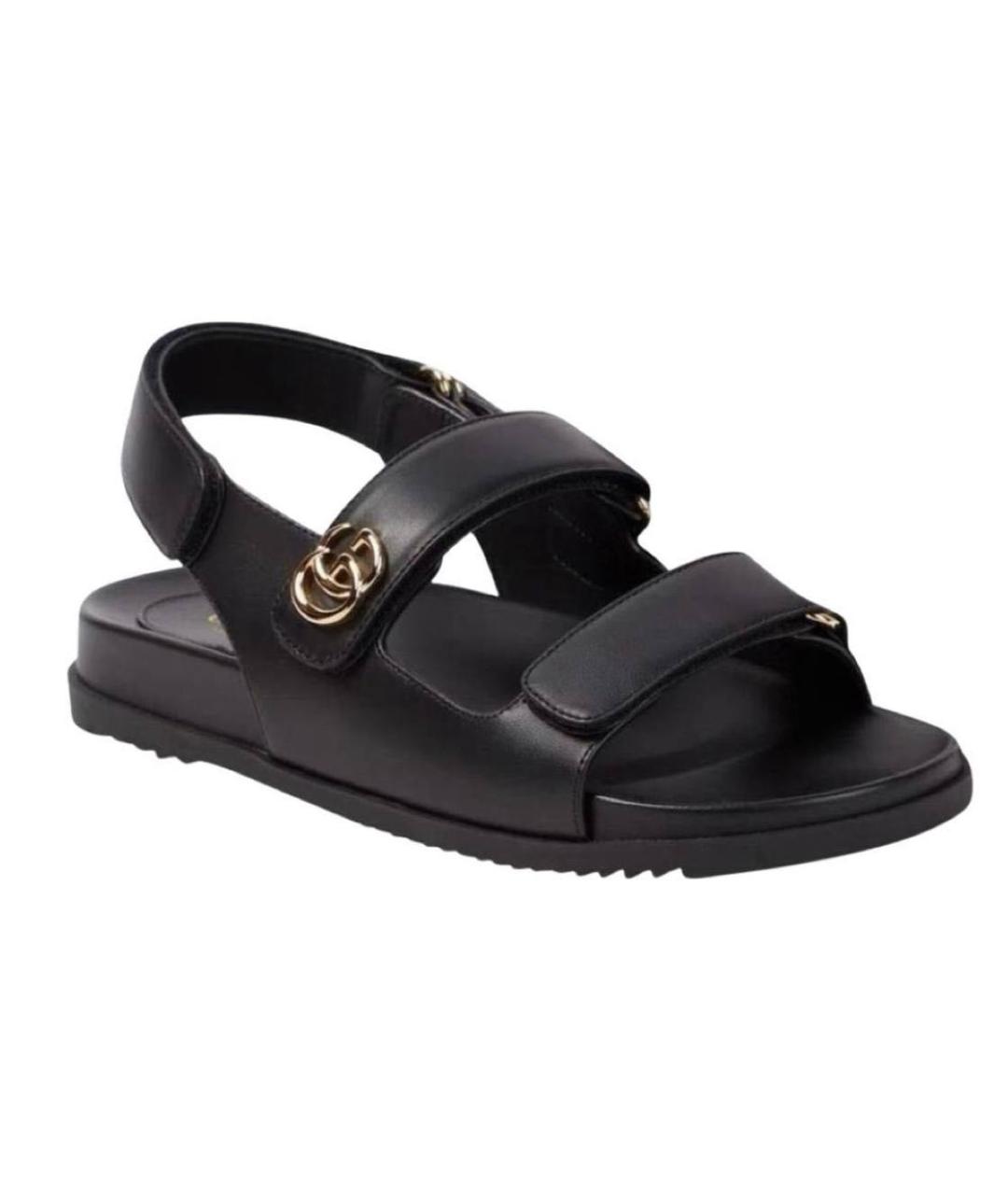 GUCCI Черные кожаные сандалии, фото 5