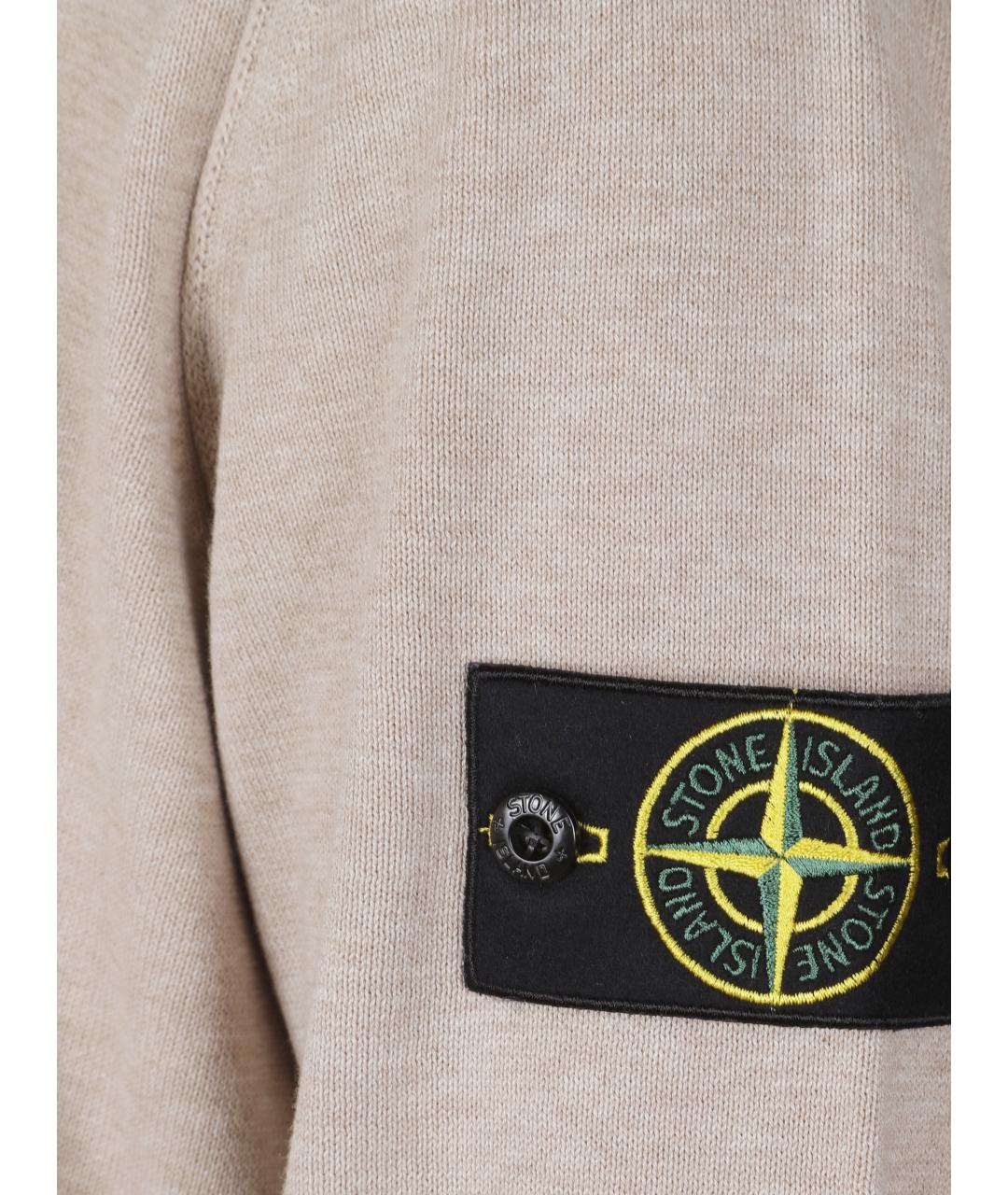 STONE ISLAND Бежевый хлопковый джемпер / свитер, фото 2