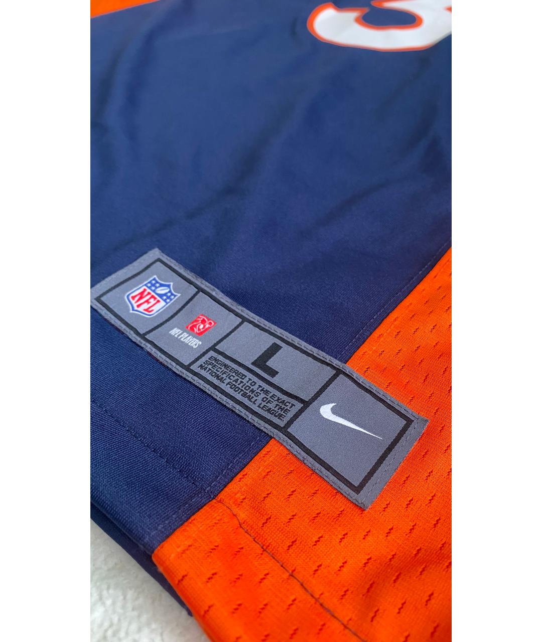NIKE Синяя хлопко-полиэстеровая футболка, фото 3