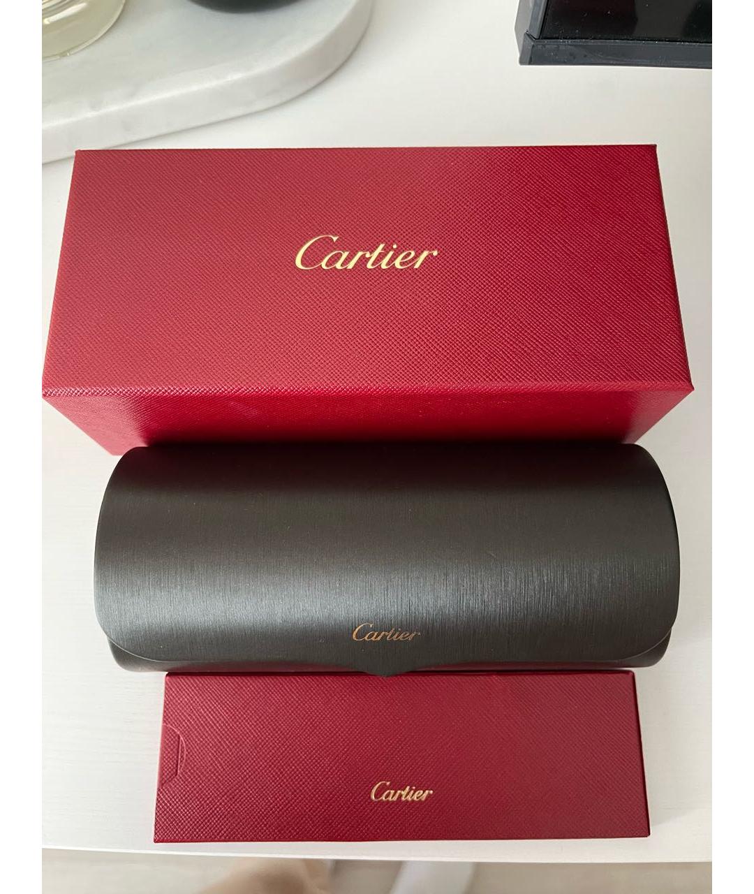 CARTIER Бордовые пластиковые солнцезащитные очки, фото 4