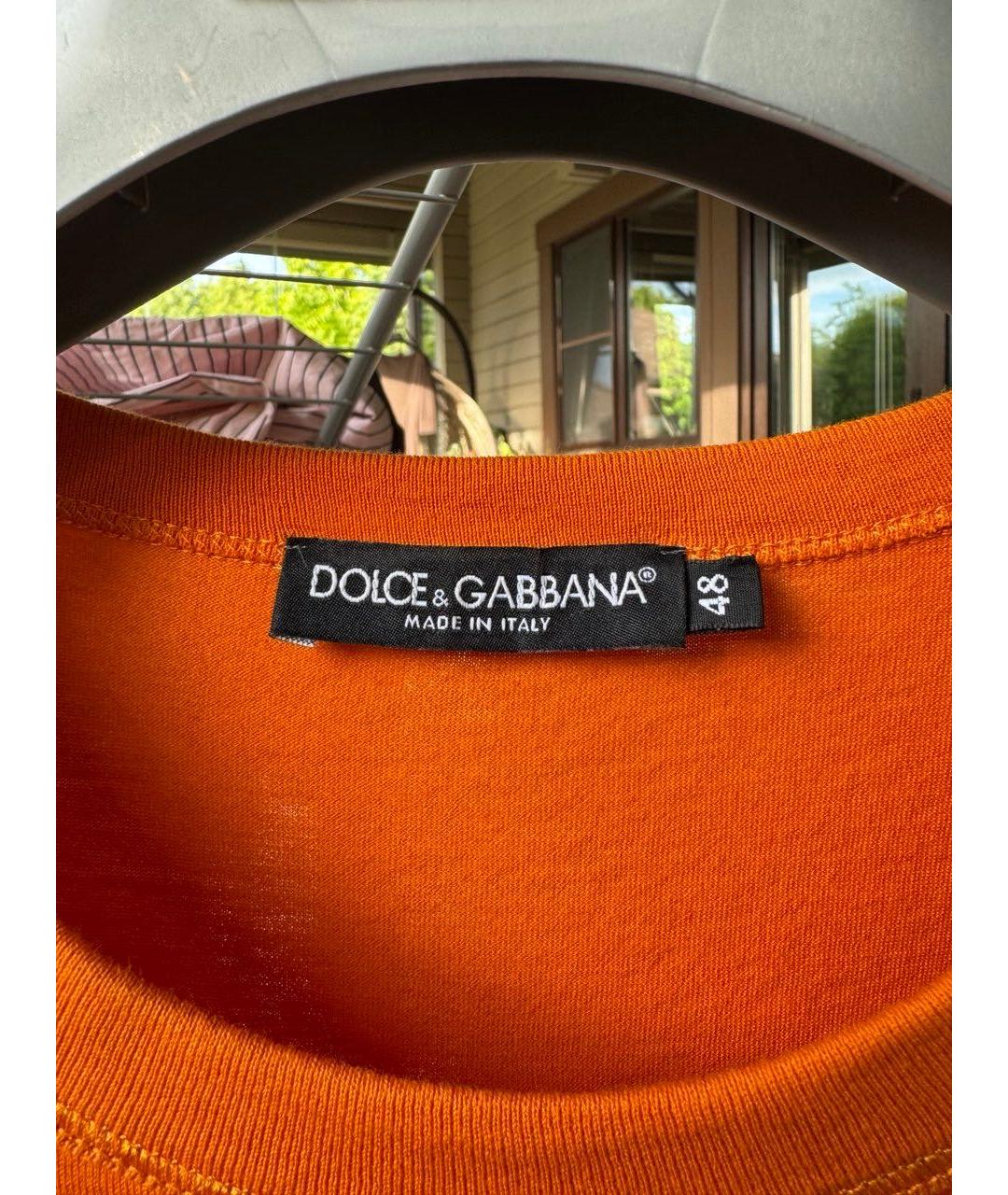 DOLCE&GABBANA Коричневая хлопковая футболка, фото 3