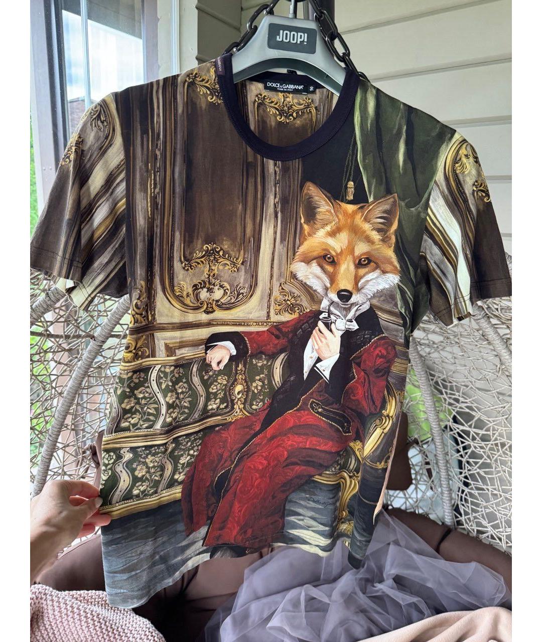DOLCE&GABBANA Мульти хлопковая футболка, фото 5