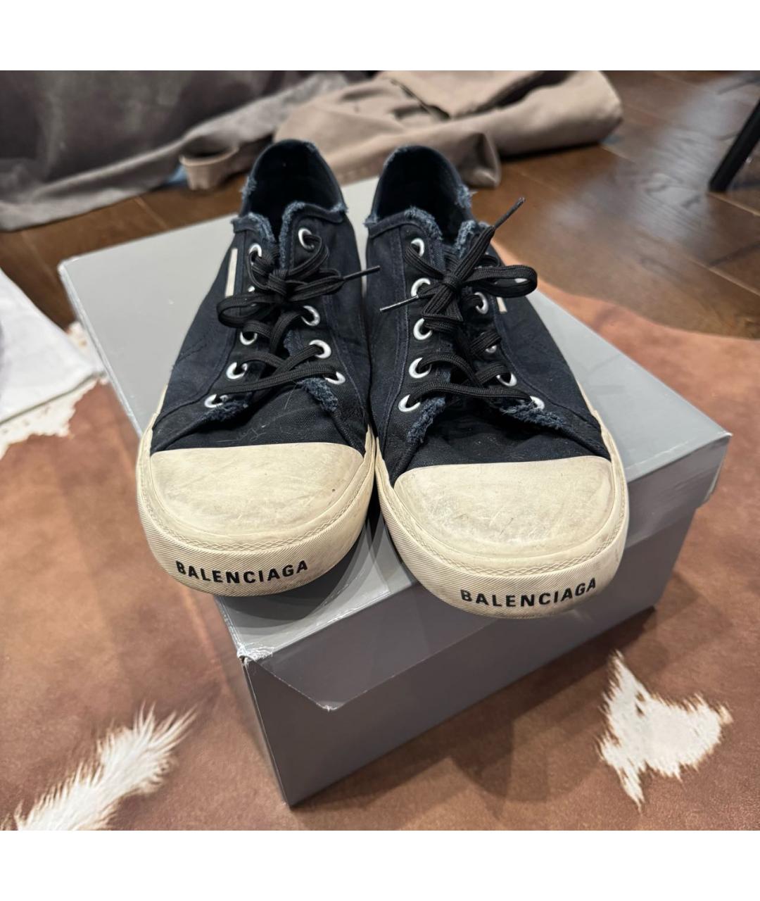 BALENCIAGA Черные низкие кроссовки / кеды, фото 2