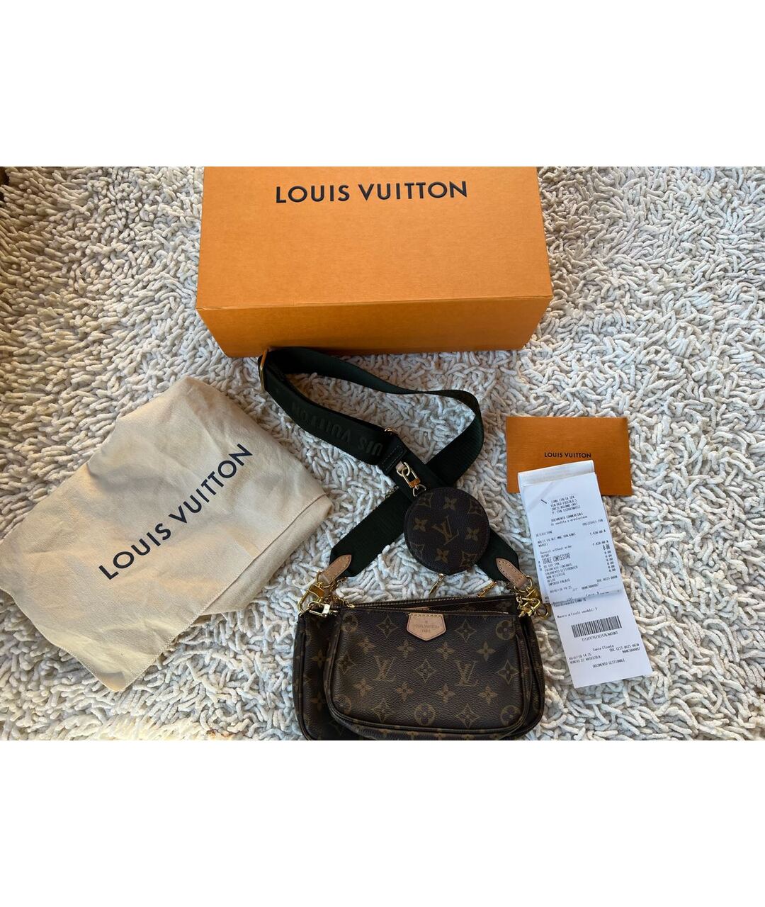 LOUIS VUITTON Хаки кожаная сумка тоут, фото 2