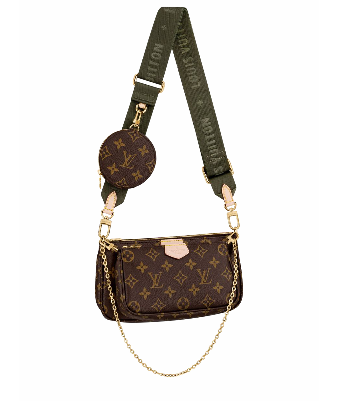 LOUIS VUITTON Хаки кожаная сумка тоут, фото 1