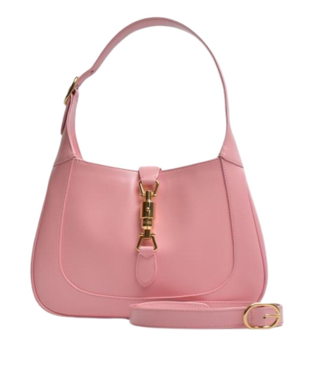 GUCCI Розовая кожаная сумка с короткими ручками, фото 1