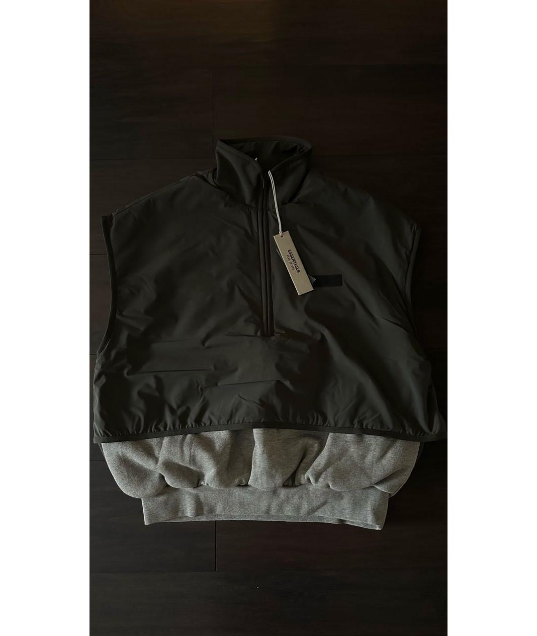 FEAR OF GOD ESSENTIALS Антрацитовый хлопко-эластановый жилет, фото 4