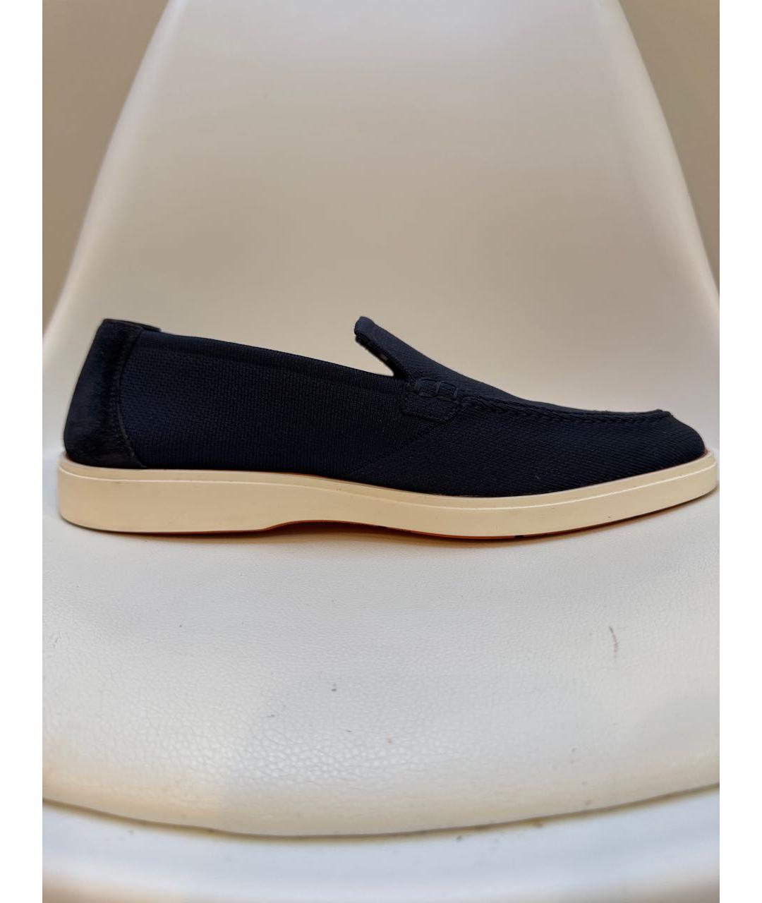 SANTONI Темно-синие текстильные лоферы, фото 5