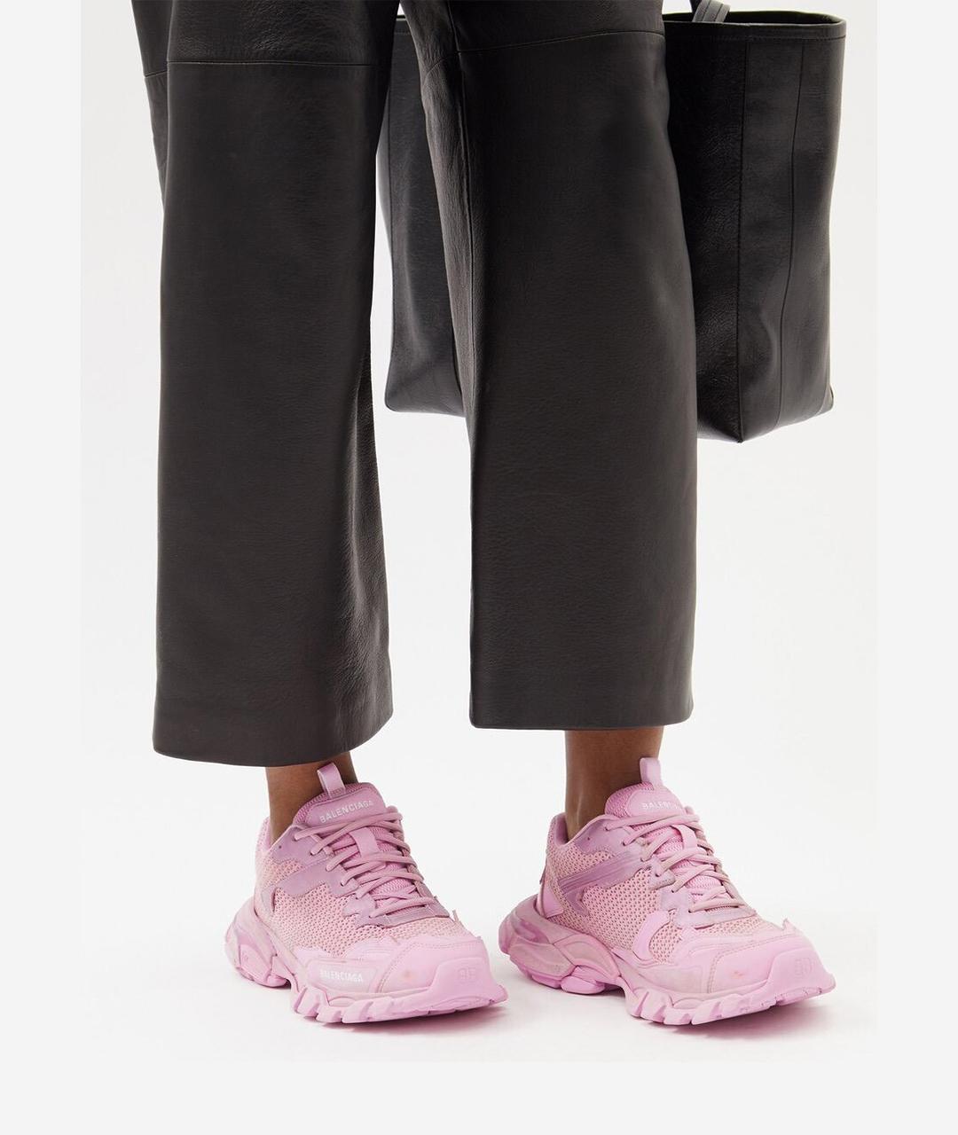 BALENCIAGA Розовые текстильные кроссовки, фото 5